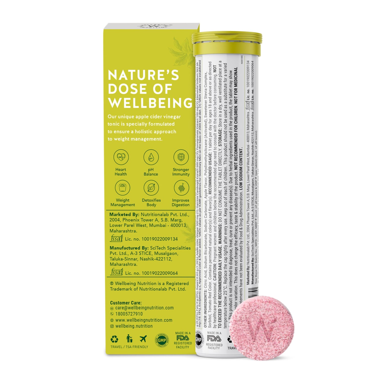 Wellbeing Nutrition Apple Cider Vinegar Effervescent Tablets | With Apple Cider Vinegar, Pomegranate & Garcinia Cambogia | 15 Tablets