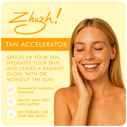 Zhuzh! Zhuzhette! Tan Accelerator Spray 100ml | Compact Travel Size Tanning Enhancer for Outdoor Sun & Sunbed Use