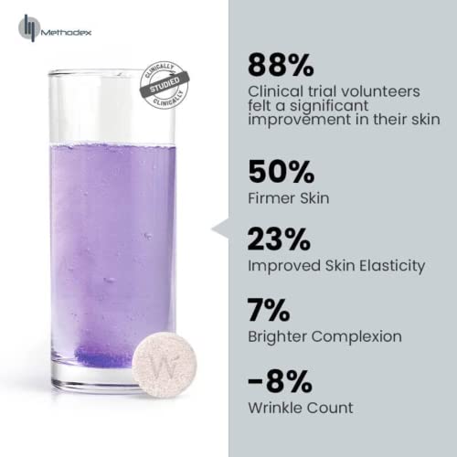 Wellbeing Nutrition Skin Fuel | Blueberry Mint Effervescent Tablets with Collagen Peptides, Glutathione & Hyaluronic Acid | 15 Tablets