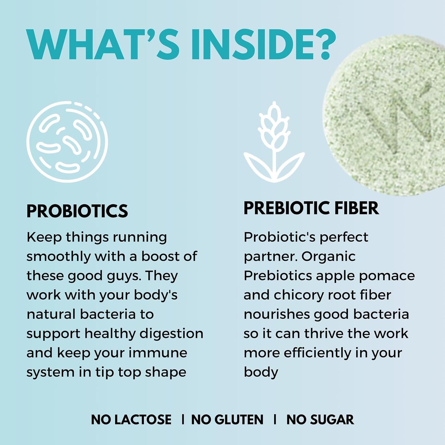 Wellbeing Nutrition Daily Probiotic + Prebiotic Green Apple Effervescent Tablets – 21 Tablets