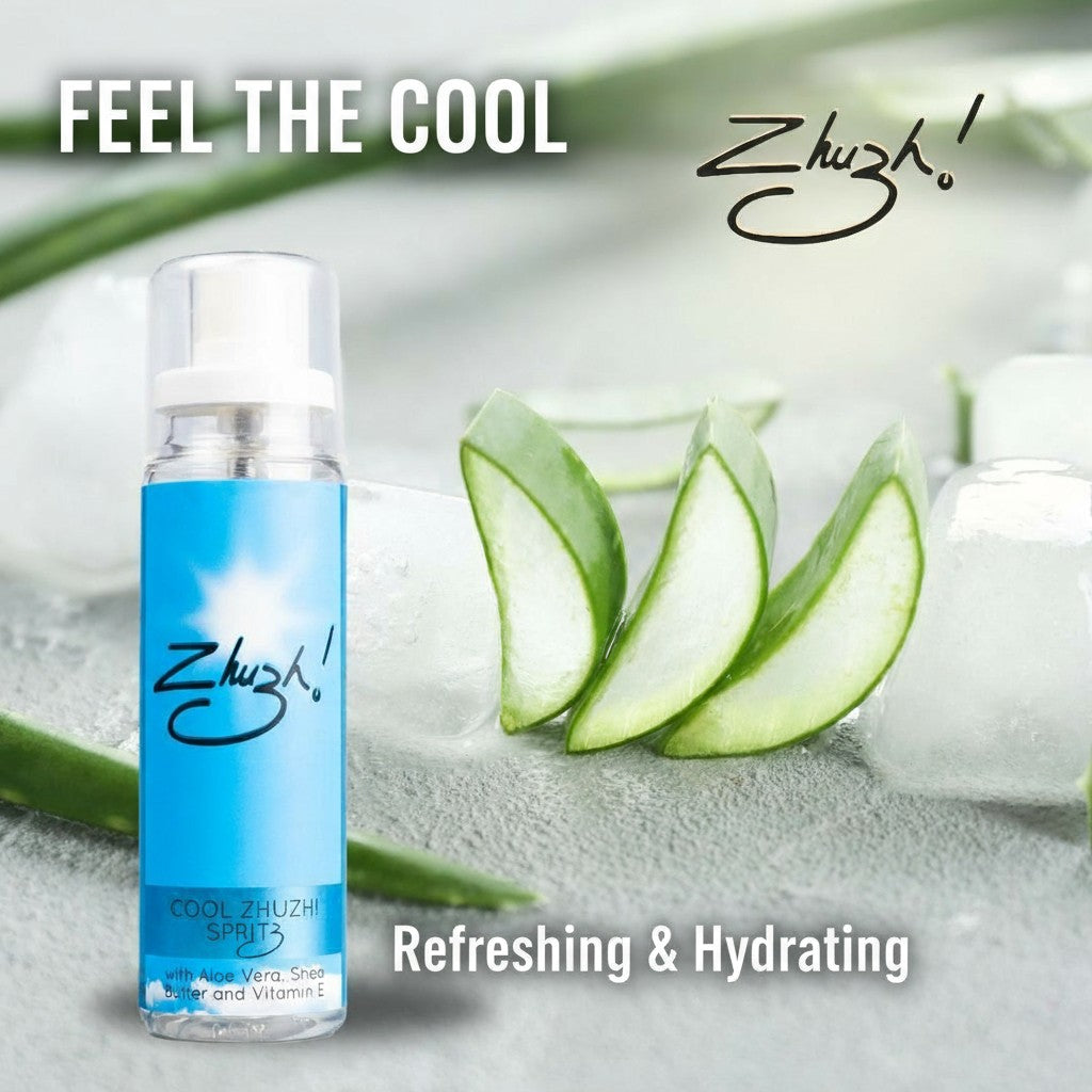 Zhuzh! Cool Zhuzh! Spritz 100ml | Refreshing Cooling Face & Body Mist with Aloe Vera, Shea Butter & Menthol